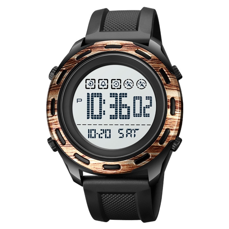 SKMEI 1872 Stainless Steel Buckle PU Strap Waterproof Electronic Watch, Dial:White(Rose Gold)