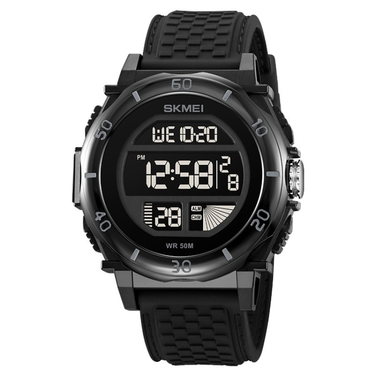 SKMEI 2099 Multifunctional Men Outdoor 50M Waterproof Luminous Digital Wrist Watch(Black)