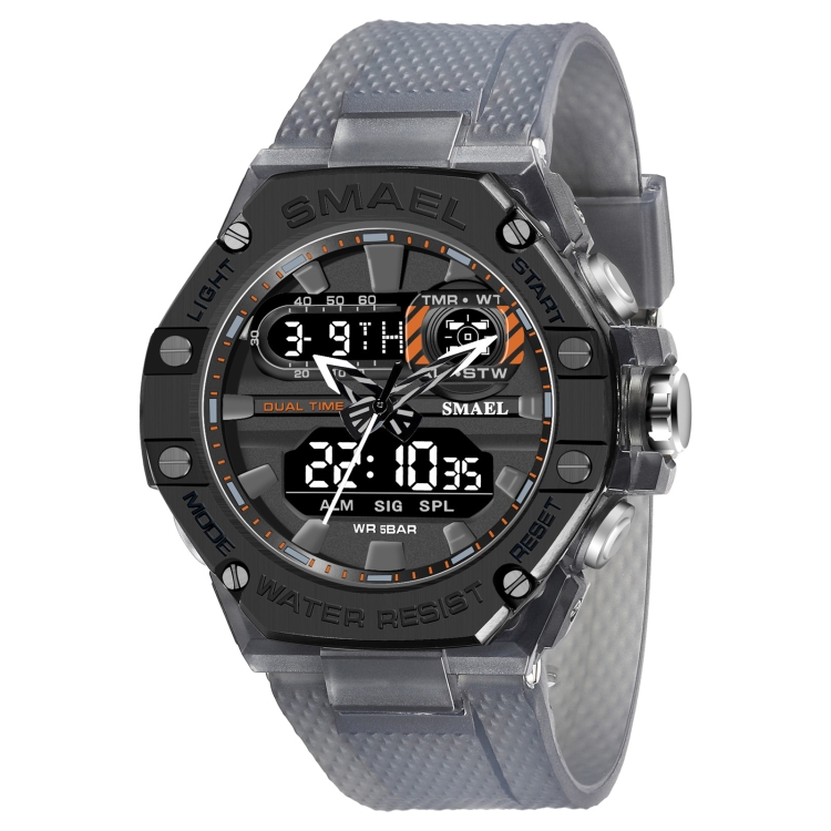 SMAEL 8066 Outdoor Electronic Sports Watch Alloy Colorful Multifunctional Men Watch(Gray)