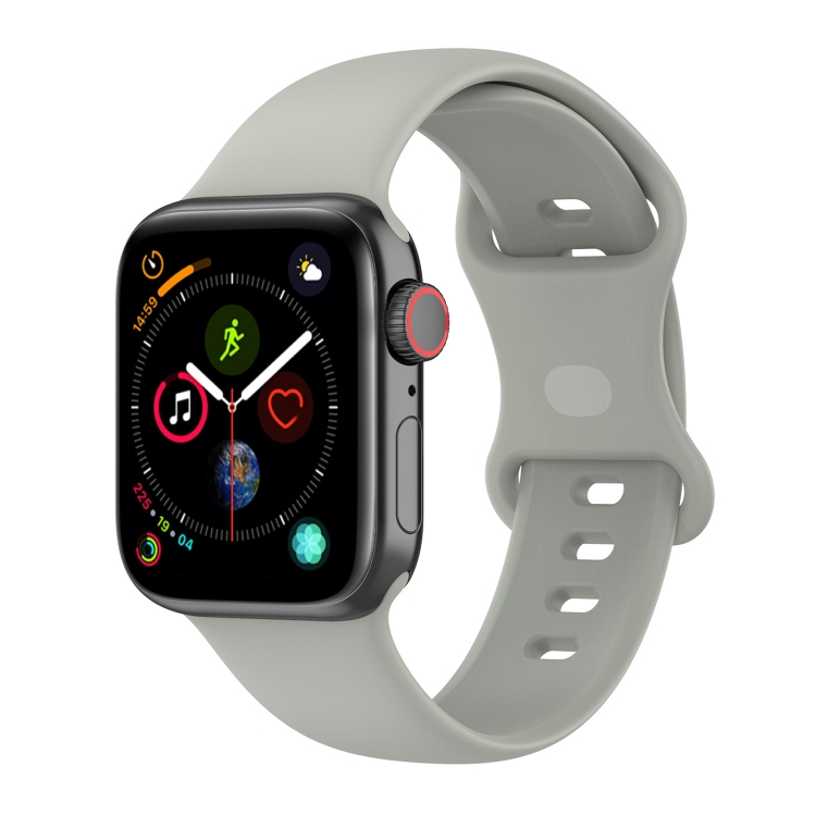 Small Size Silicone Watch Band For Apple Watch Ultra 49mm& Ultra 2 49mm / Series 9&8&7 45mm / SE 3&SE 2&6&SE&5&4 44mm / 3&2&1 42mm(Rock Ash)