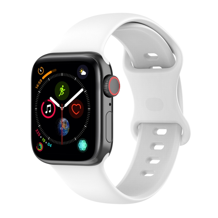 Small Size Silicone Watch Band For Apple Watch Ultra 49mm& Ultra 2 49mm / Series 9&8&7 45mm / SE 3&SE 2&6&SE&5&4 44mm / 3&2&1 42mm(White)