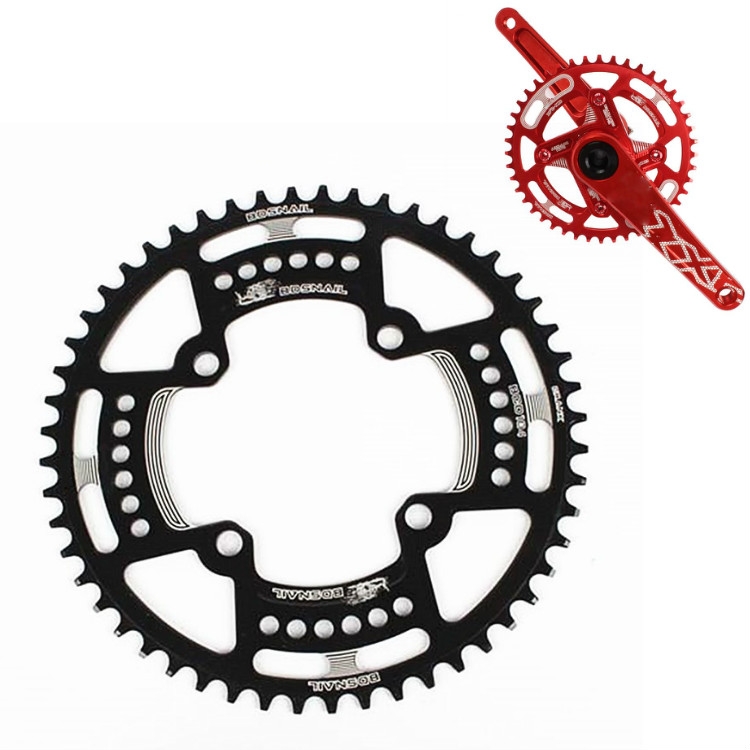 Snail Positive And Negative Tooth Discs Mountain Bike Single Disc Large Tooth Disc 104mm Bcd, Specification:52T(Black)