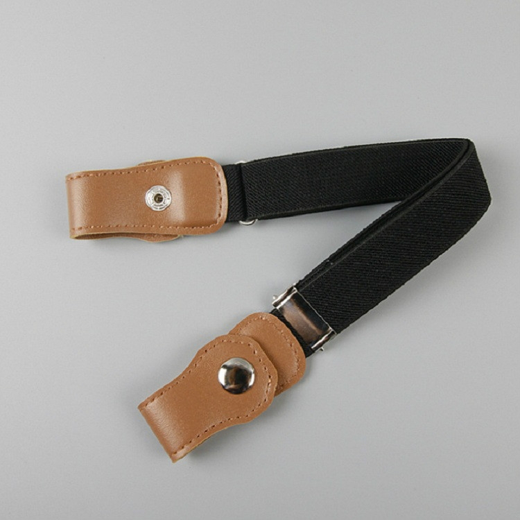 Snap Version Children Weaving Cloth Elastic Force Belt(Black)