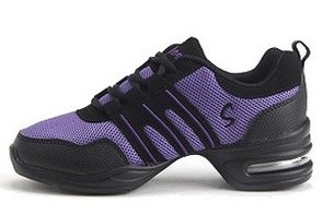 Soft Bottom Mesh Breathable Modern Dance Shoes Heightening Shoes for Women, Shoe Size:37(Black Purple)
