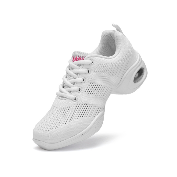 Soft Bottom Mesh Breathable Modern Dance Shoes Heightening Shoes for Women, Shoe Size:38(876White)