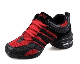 Soft Bottom Mesh Breathable Modern Dance Shoes Heightening Shoes for Women, Shoe Size:39( Red)