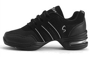 Soft Bottom Mesh Breathable Modern Dance Shoes Heightening Shoes for Women, Shoe Size:41(Black Gray)