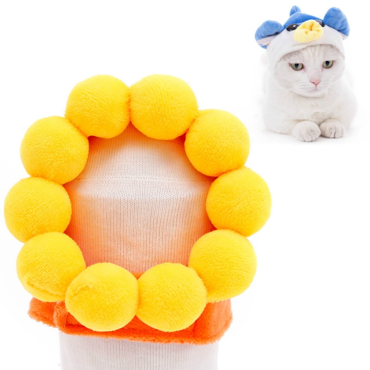 Soft Cat Headgear Cat Dog Cross Dress Pet Hat, Size: M(Sun Flower)