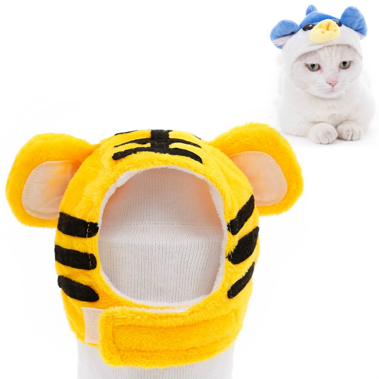 Soft Cat Headgear Cat Dog Cross Dress Pet Hat, Size: M(Tiger)