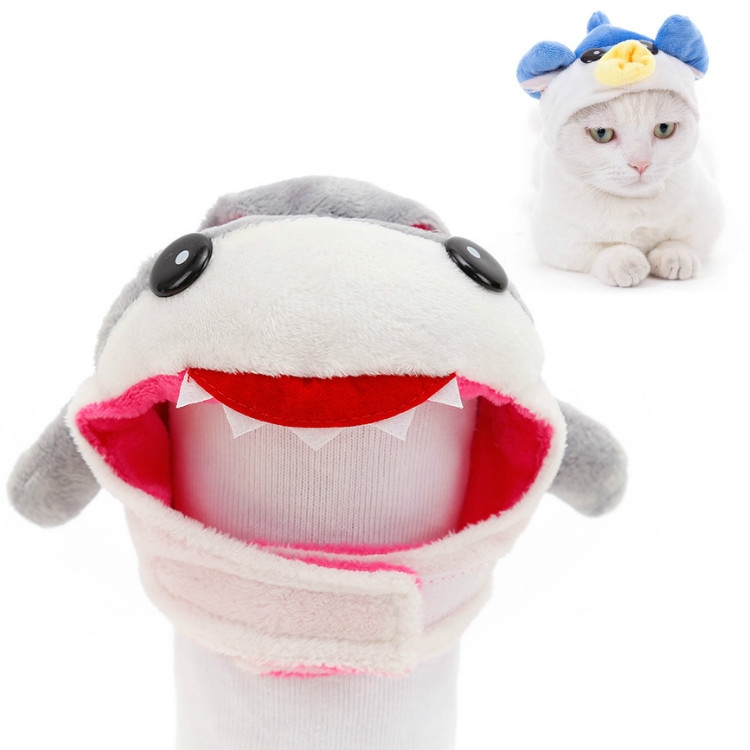 Soft Cat Headgear Cat Dog Cross Dress Pet Hat, Size: S(Shark)