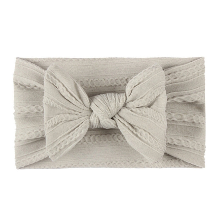 Soft Jacquard Nylon Children Headwear Baby Bow Headband(Gray)