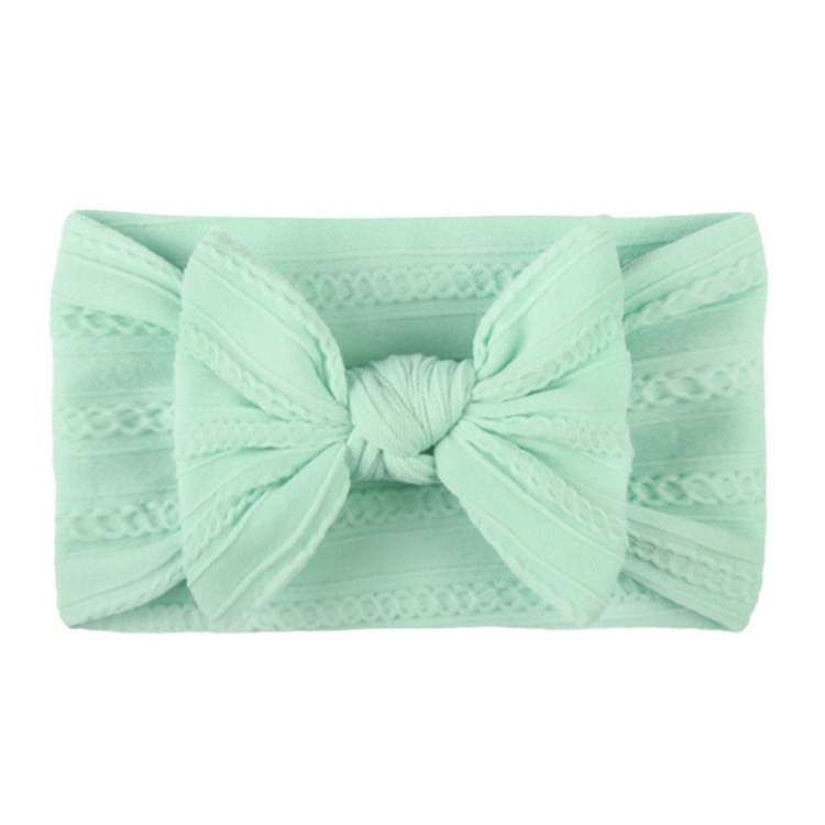 Soft Jacquard Nylon Children Headwear Baby Bow Headband(Mint Green)