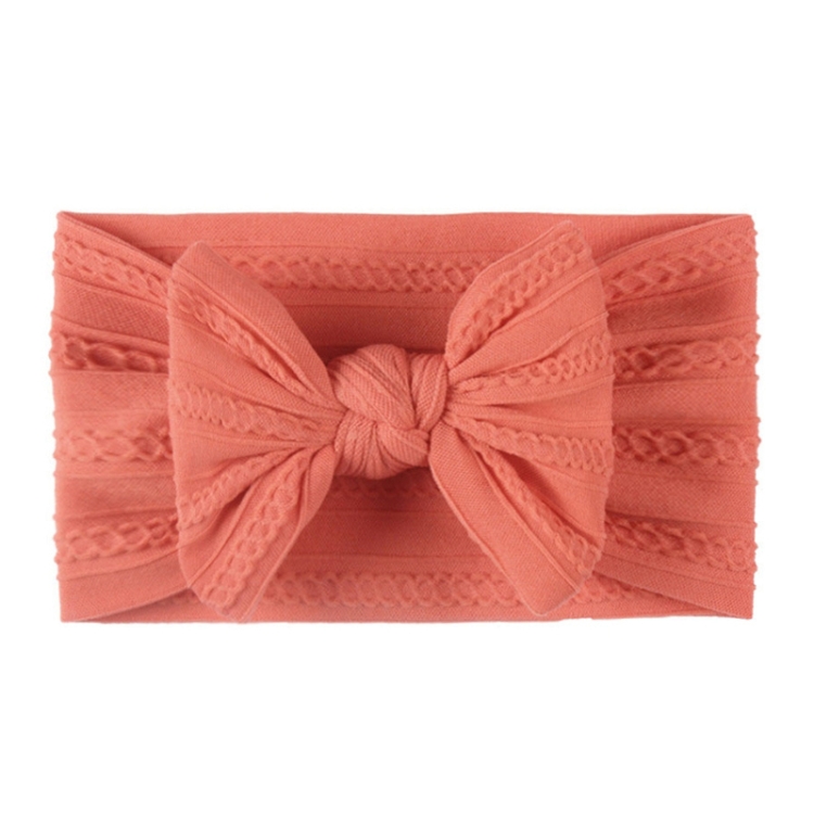 Soft Jacquard Nylon Children Headwear Baby Bow Headband(Watermelon Red)