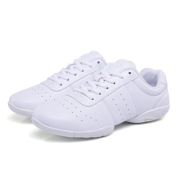 Soft Microfiber Leather Non-slip Wear Resistant Sport Sneakers Bodybuilding Gym Shoes, Size:32(White)