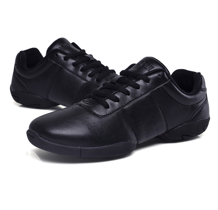 Soft Microfiber Leather Non-slip Wear Resistant Sport Sneakers Bodybuilding Gym Shoes, Size:33(Black)