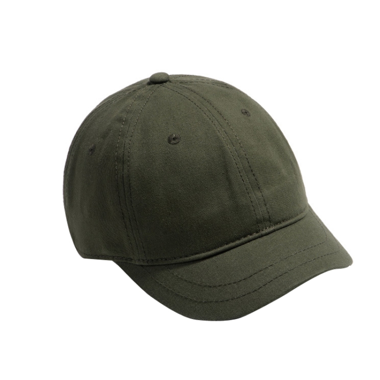Soft Top Retro All-match Short-brimmed Hat Big Head Peaked Cap(Army Green)
