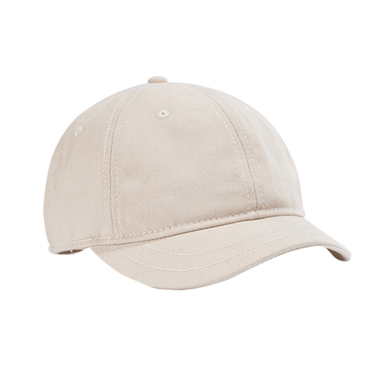 Soft Top Retro All-match Short-brimmed Hat Big Head Peaked Cap(Beige White)