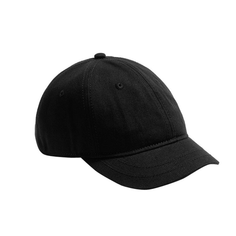 Soft Top Retro All-match Short-brimmed Hat Big Head Peaked Cap(Black)