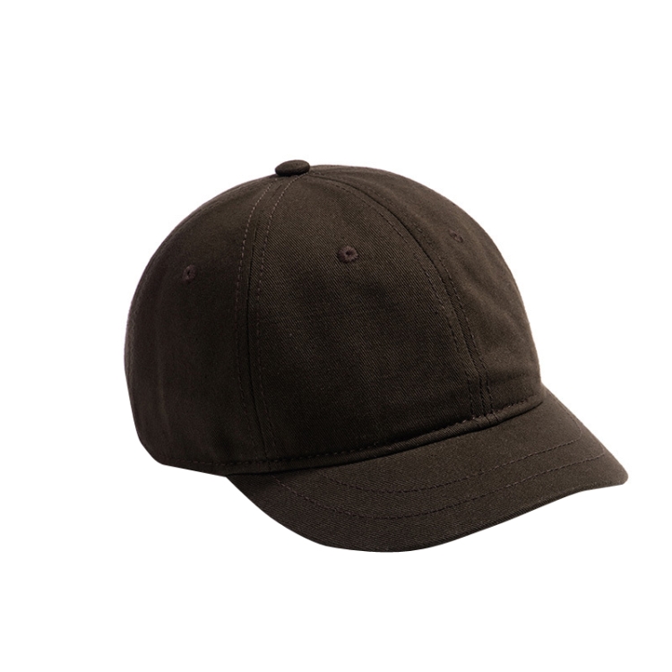 Soft Top Retro All-match Short-brimmed Hat Big Head Peaked Cap(Coffee)