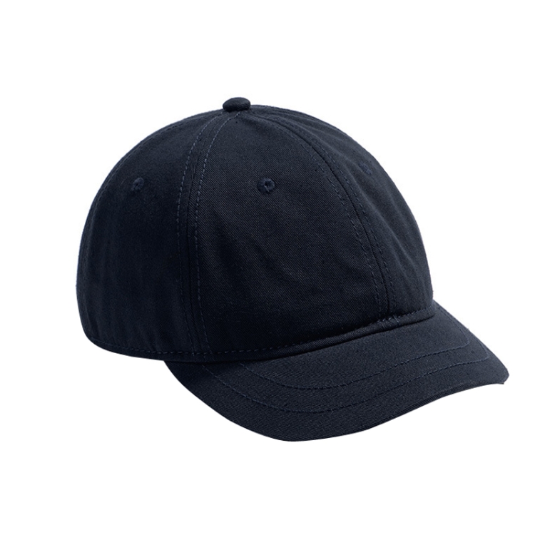 Soft Top Retro All-match Short-brimmed Hat Big Head Peaked Cap(Navy)