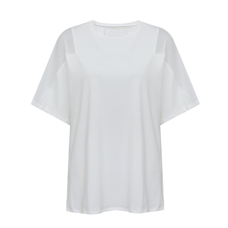 Solid Color Loose Casual Short Sleeve T-Shirt (Color:White Size:M)