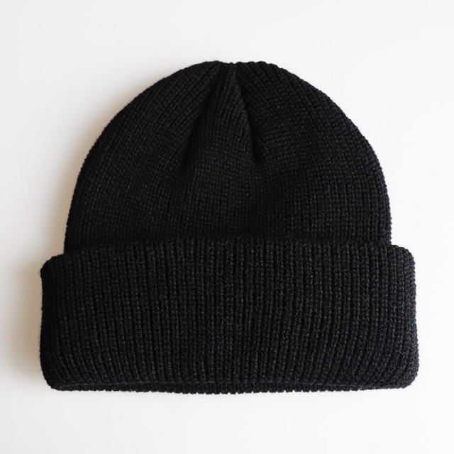 Solid Colors Short Winter Knit Skullcap for Men / Women, Size:M(56-58cm)(Black)