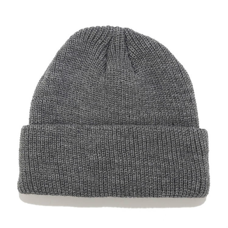 Solid Colors Short Winter Knit Skullcap for Men / Women, Size:M(56-58cm)(Dark Gray)