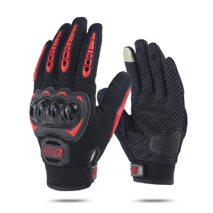 SOMAN CG666 Motorcycle Riding Anti-slip Full Finger Gloves, Size:L(Red)