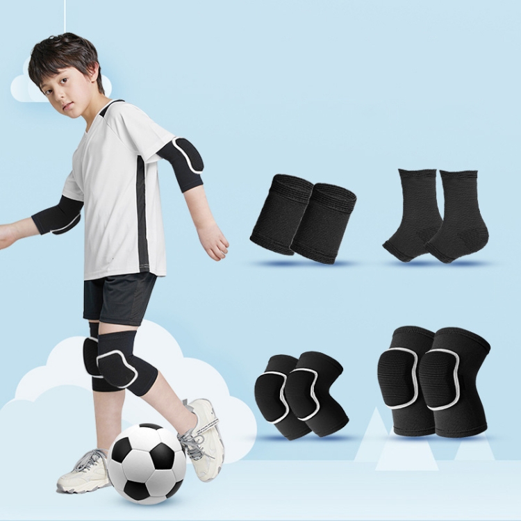Sponge Children Football Protective Gear Outdoor Sports Equipment, Color: Black 8 In 1(S)