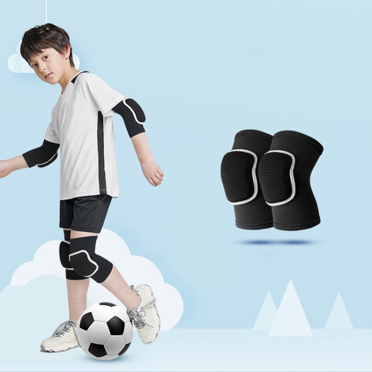 Sponge Children Football Protective Gear Outdoor Sports Equipment, Color: Black Knee Pads(L)