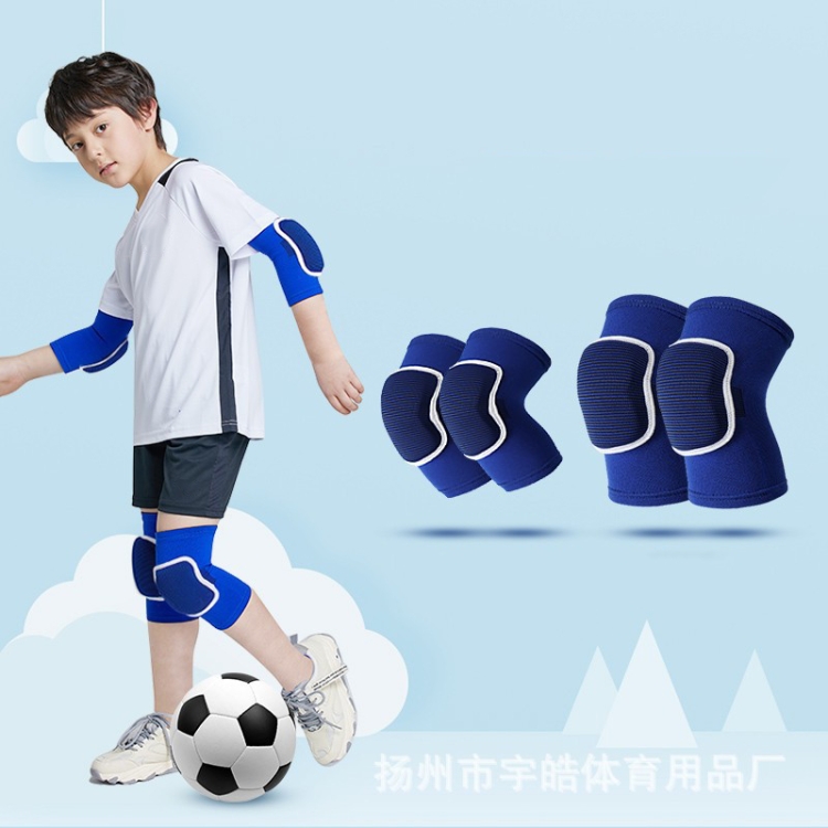 Sponge Children Football Protective Gear Outdoor Sports Equipment, Color: Blue 4 In 1(M)