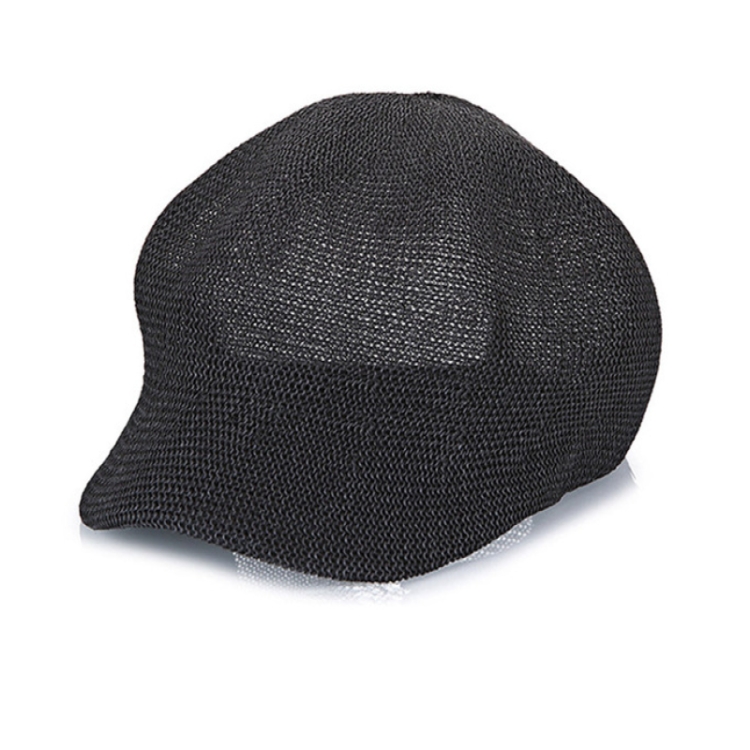 Spring and Summer Korean Version of the New Light Body Solid Color Casual Bump Beret Hat Female Outdoor Fashion Duck Tongue Octagonal Cap(black)