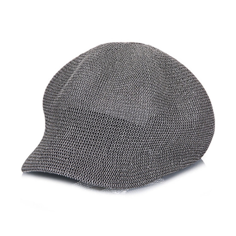 Spring and Summer Korean Version of the New Light Body Solid Color Casual Bump Beret Hat Female Outdoor Fashion Duck Tongue Octagonal Cap(gray)
