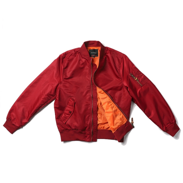 Spring Autumn Thin Man Jacket Loose Nylon Baseball Clothing, Size: L(Red)