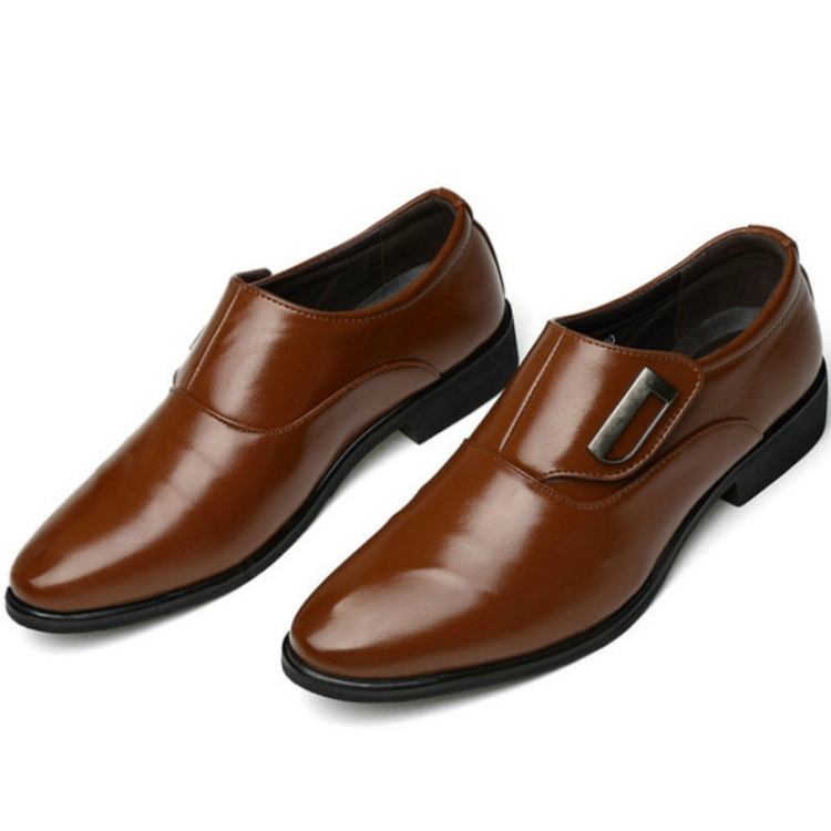 Spring Casual Tide Shoes Dress Shoes Men British Pointed Shoes, Size:44(Brown)