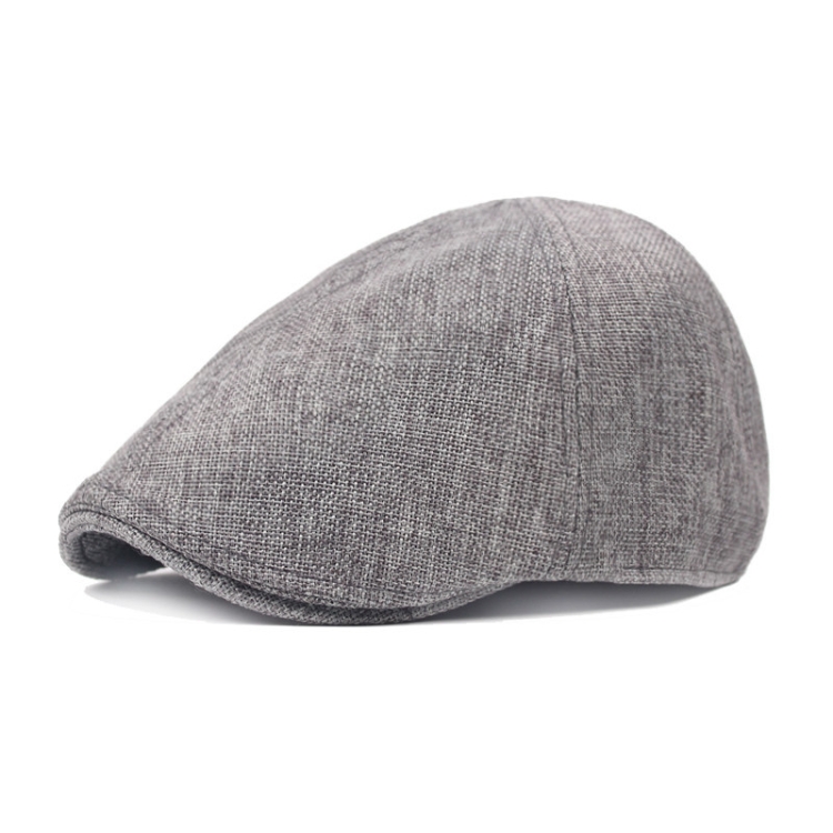 Spring/Summer Burlap Cap Retro Men Forward Beret, Size: M (56-58cm)(Grey)