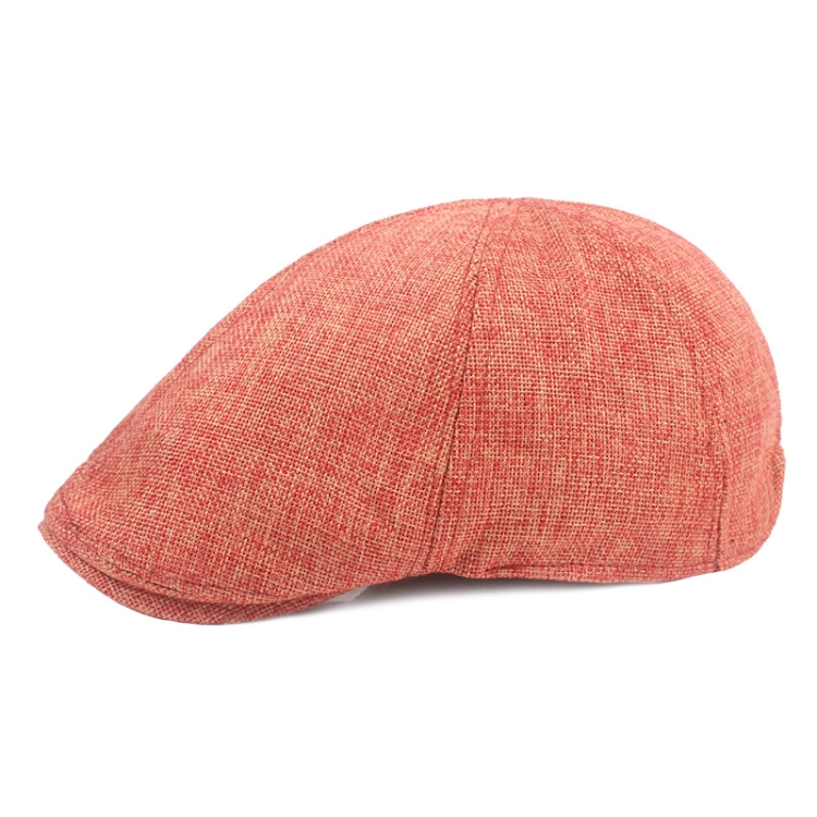 Spring/Summer Burlap Cap Retro Men Forward Beret, Size: M (56-58cm)(Orange)