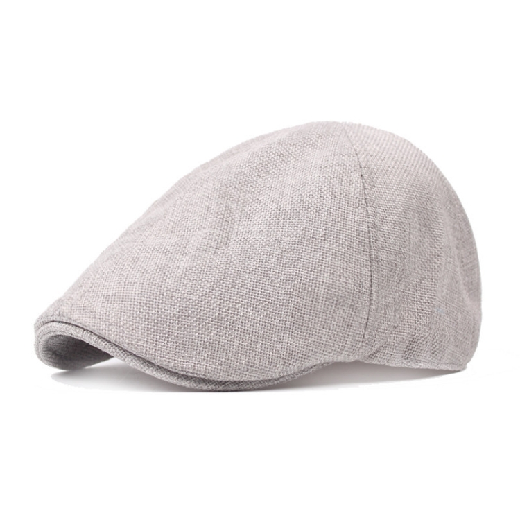 Spring/Summer Burlap Cap Retro Men Forward Beret, Size: M (56-58cm)(Silver Gray)