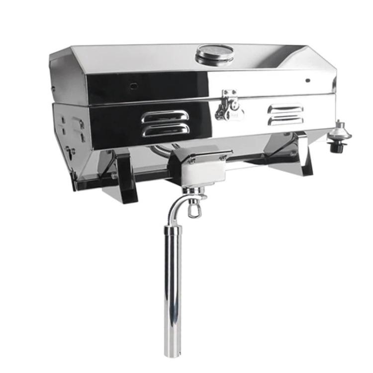 Stainless Steel Yacht BBQ Grill Outdoor Boat Grill Canister Stove, Spec: With Bracket