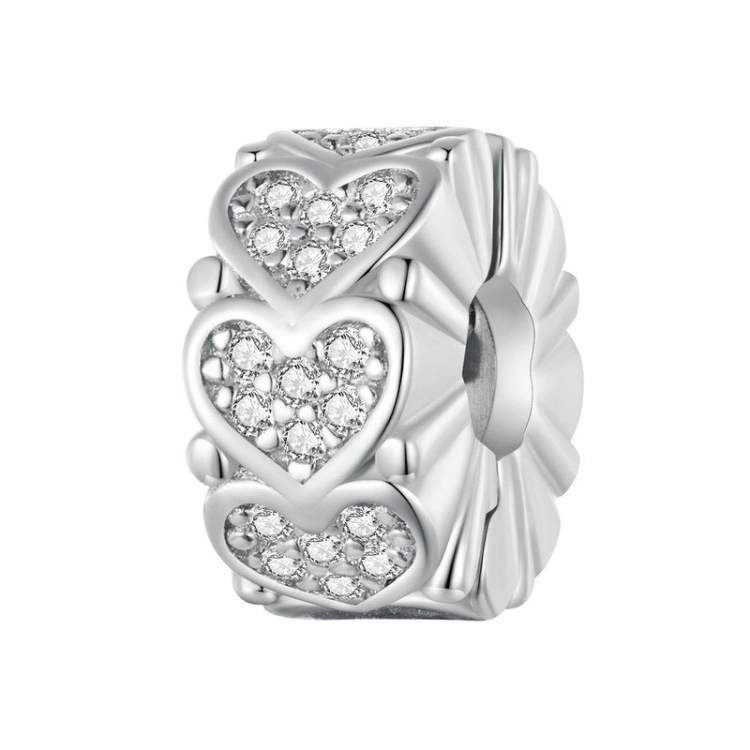 Sterling Silver Heart Silicone Snap Accessories