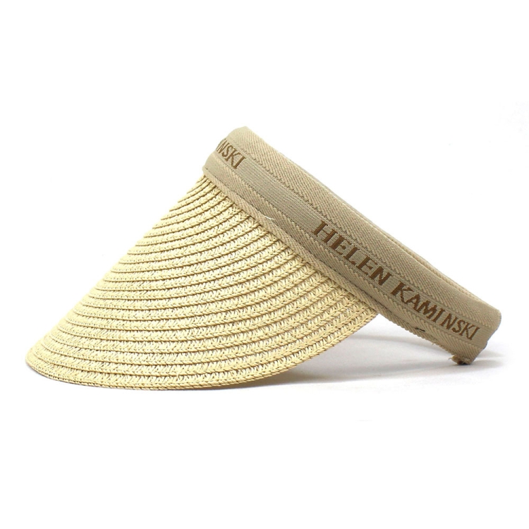 Straw Empty Top Peaked Cap For Ladies, Size: M (56-58cm)(Beige+Khaki)