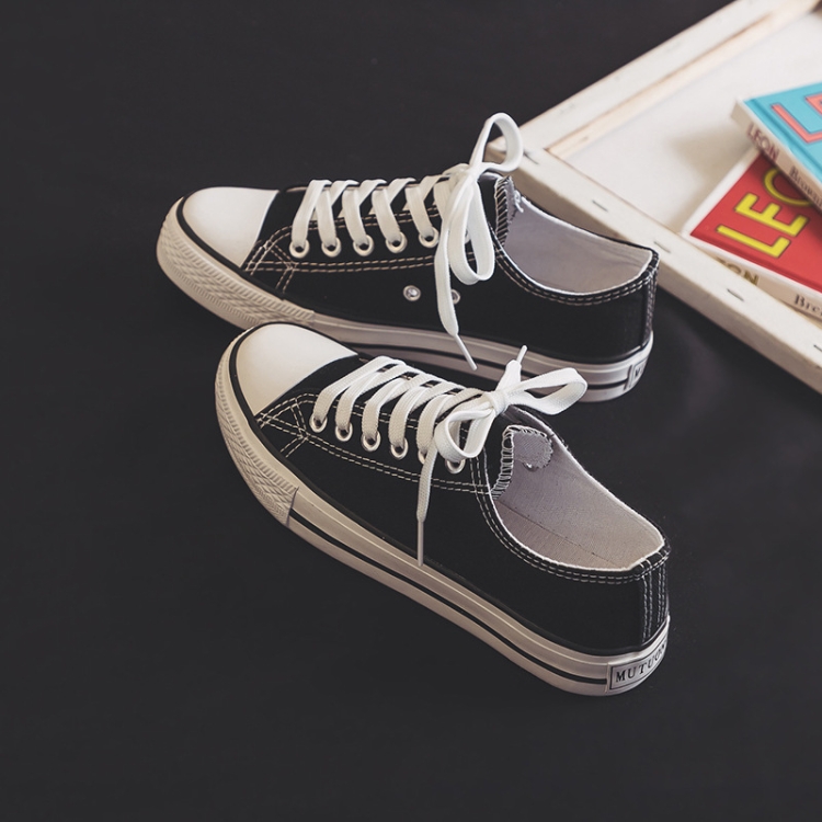 Students All Match Retro Sneakers Canvas Shoes, Color: Classic Black(38)