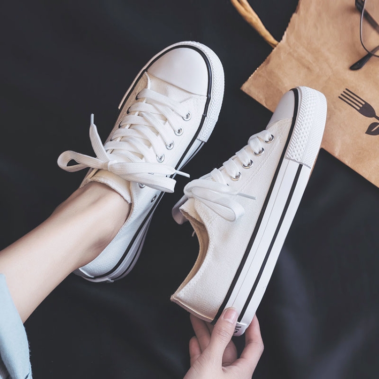 Students All Match Retro Sneakers Canvas Shoes, Color: Classic White Black(40)