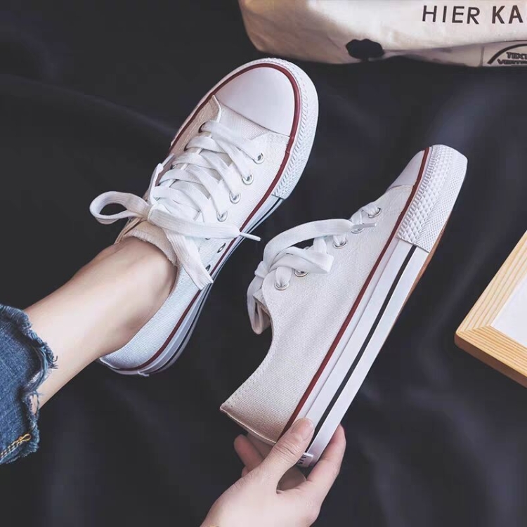 Students All Match Retro Sneakers Canvas Shoes, Color: Classic White Red(39 Male)