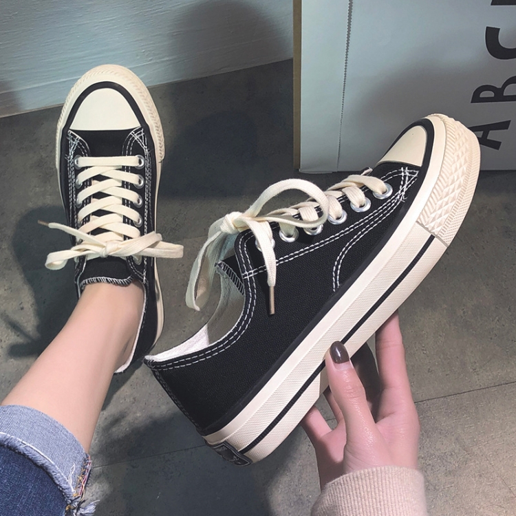 Students All Match Retro Sneakers Canvas Shoes, Color: Replica Black(37)