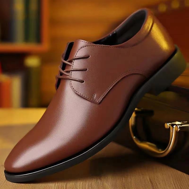 Suit Groomsmen Men Shoes Business Formal Casual Leather Dhoes, Size: 41(Brown)