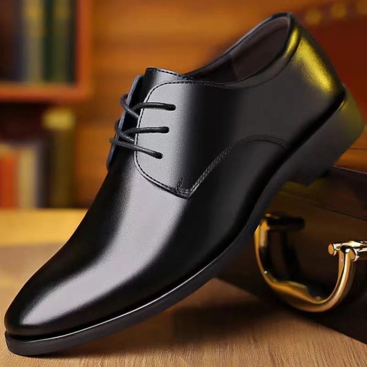 Suit Groomsmen Men Shoes Business Formal Casual Leather Dhoes, Size: 43(Black)