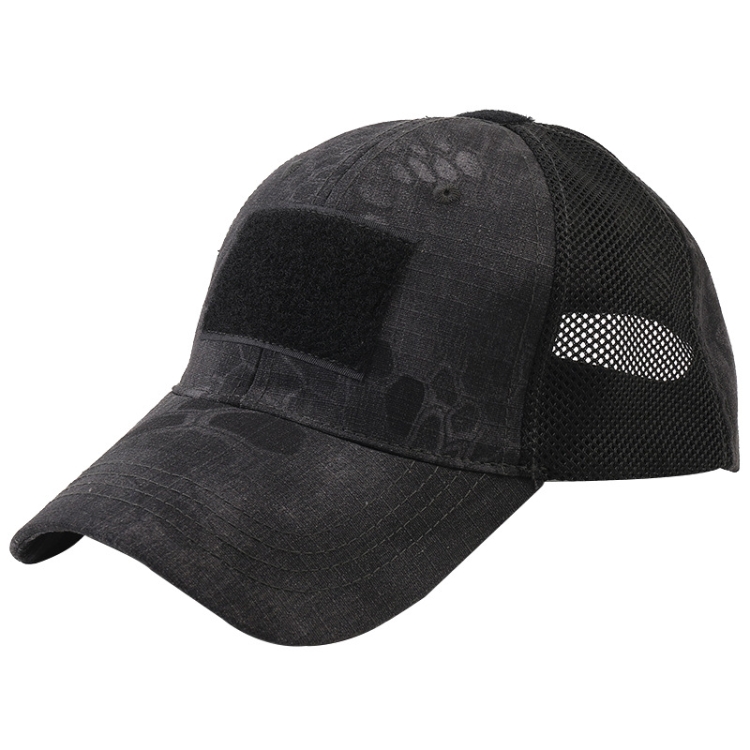 Summer Camouflage Baseball Mesh Cap Sports Sunshade Cap, Size: Free Size(Black Python Pattern)