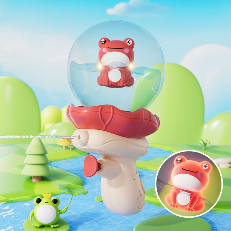 Summer Children Cartoon Bared Water Toys Outdoor Water Play Toys, Style: Frog With Lights Red