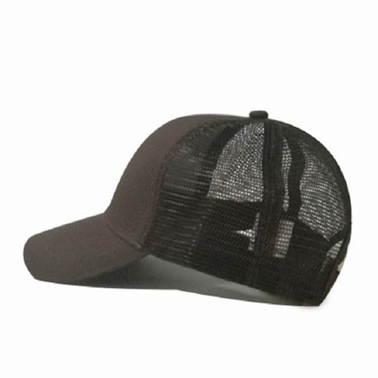 Summer Cotton Mesh Opening Ponytail Hat Sunscreen Baseball Cap, Specification:No Mark(Brown)
